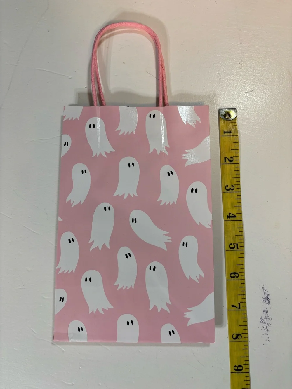 NEW 12 Pink Ghost Party Treat Favor Gift Bags Cute Pastel Halloween Glow in Dark